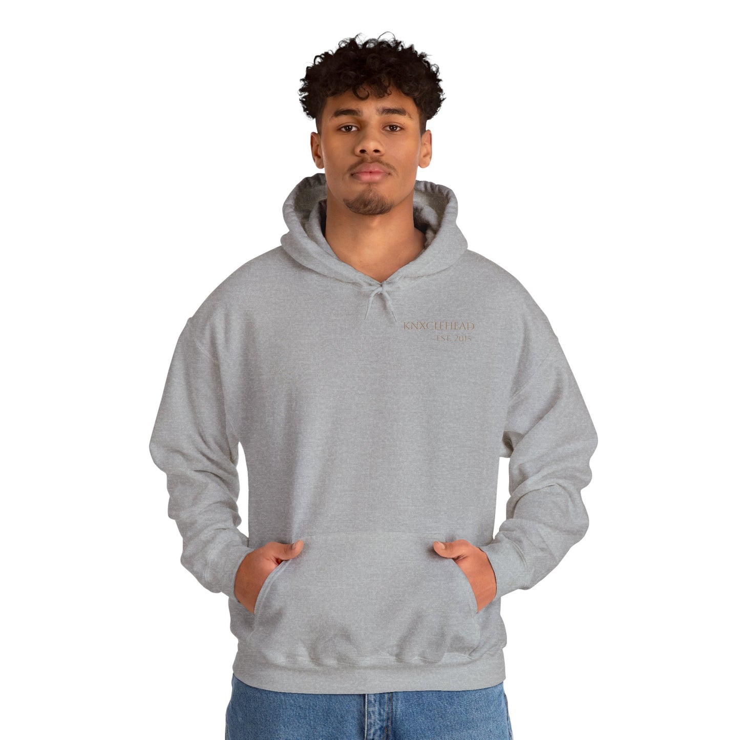 Hoodie — Minimal 'KNXCLEHEAD' Lightweight White Pullover