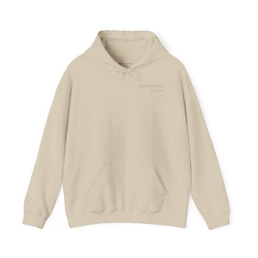 Hoodie — Minimal 'KNXCLEHEAD' Lightweight White Pullover