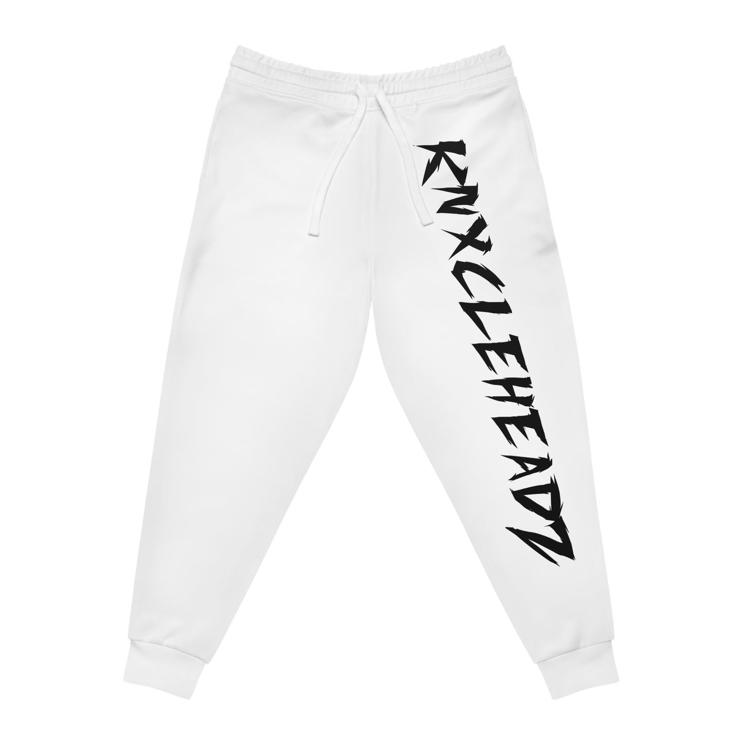 Athletic Joggers — White Side Script Logo Sweatpants