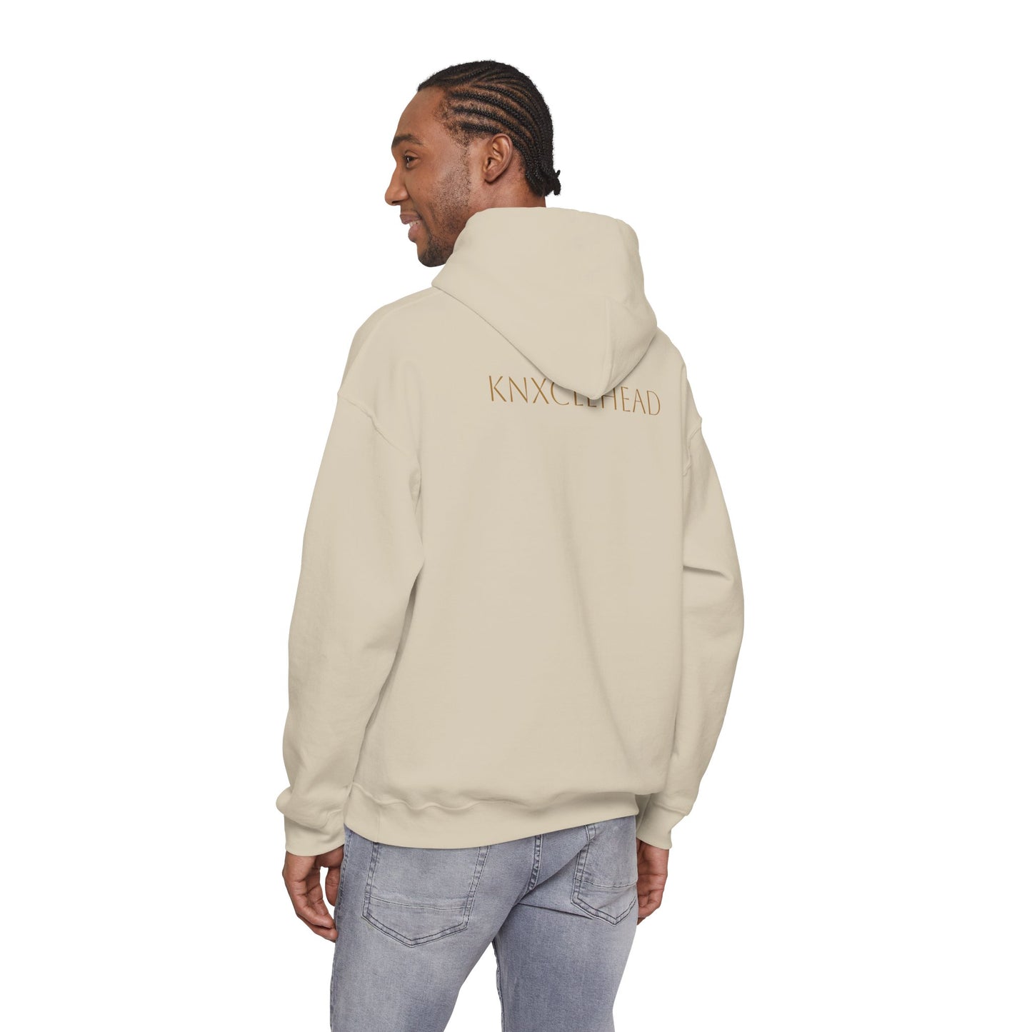 Hoodie — Minimal 'KNXCLEHEAD' Lightweight White Pullover