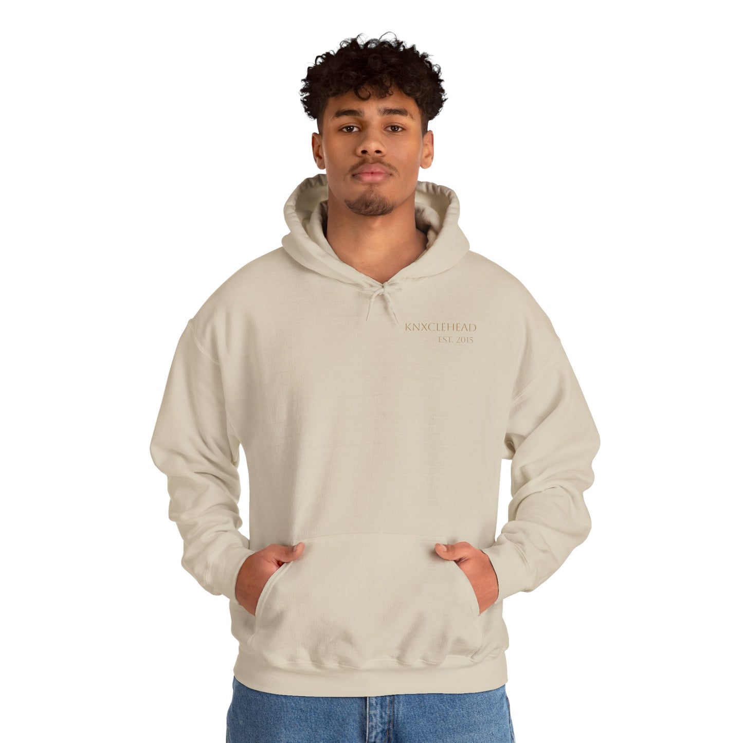 Hoodie — Minimal 'KNXCLEHEAD' Lightweight White Pullover