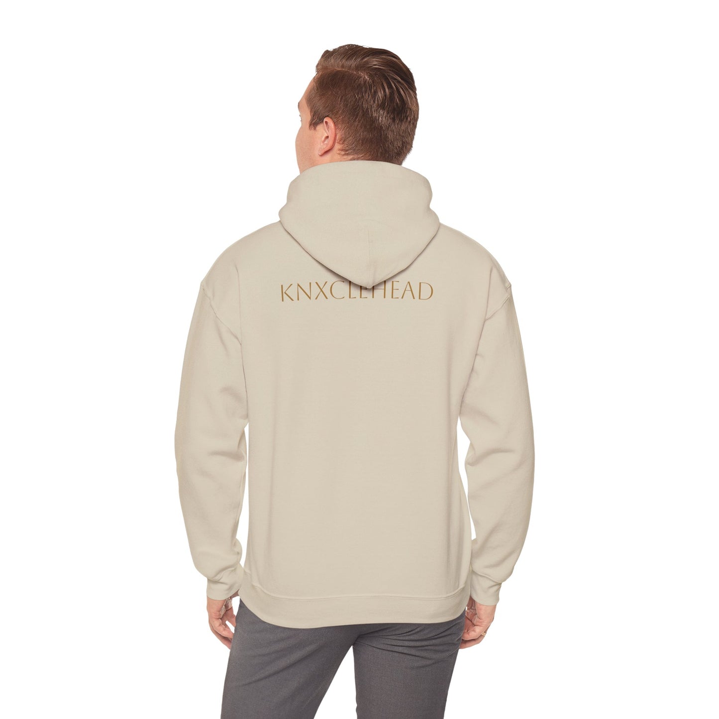 Hoodie — Minimal 'KNXCLEHEAD' Lightweight White Pullover