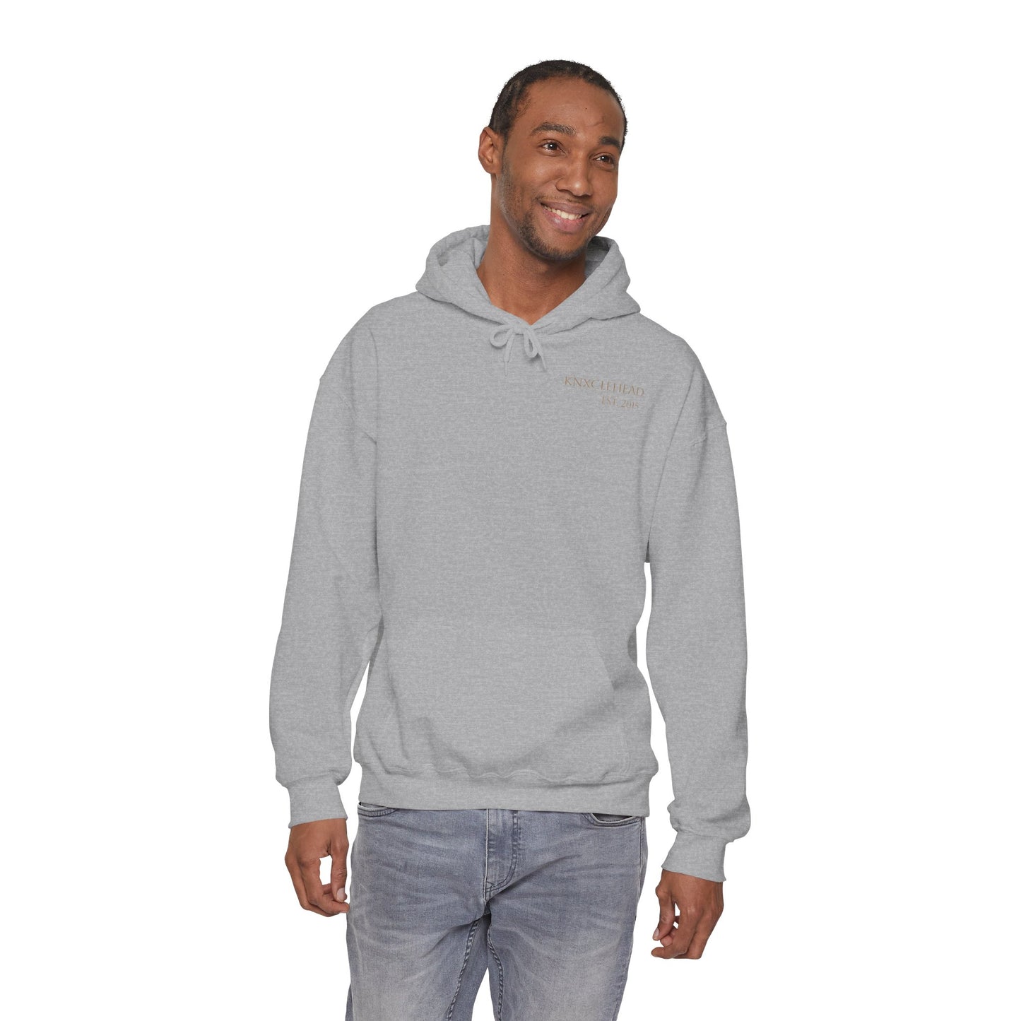 Hoodie — Minimal 'KNXCLEHEAD' Lightweight White Pullover