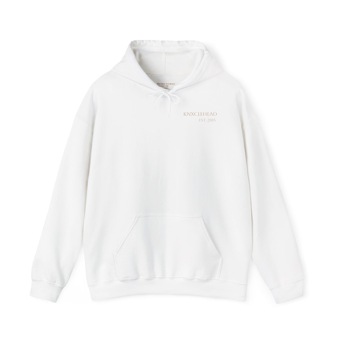 Hoodie — Minimal 'KNXCLEHEAD' Lightweight White Pullover