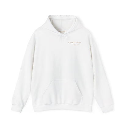 Hoodie — Minimal 'KNXCLEHEAD' Lightweight White Pullover