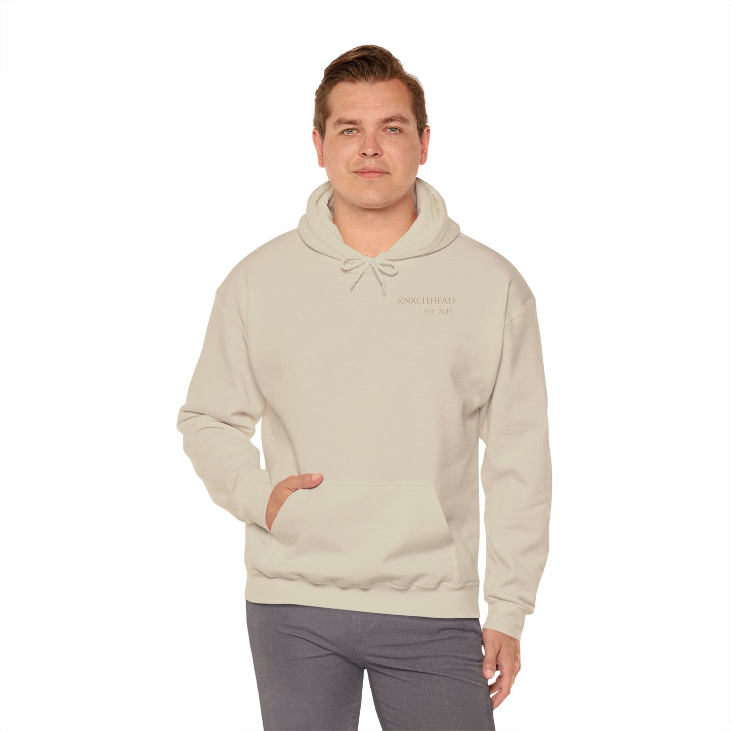 Hoodie — Minimal 'KNXCLEHEAD' Lightweight White Pullover