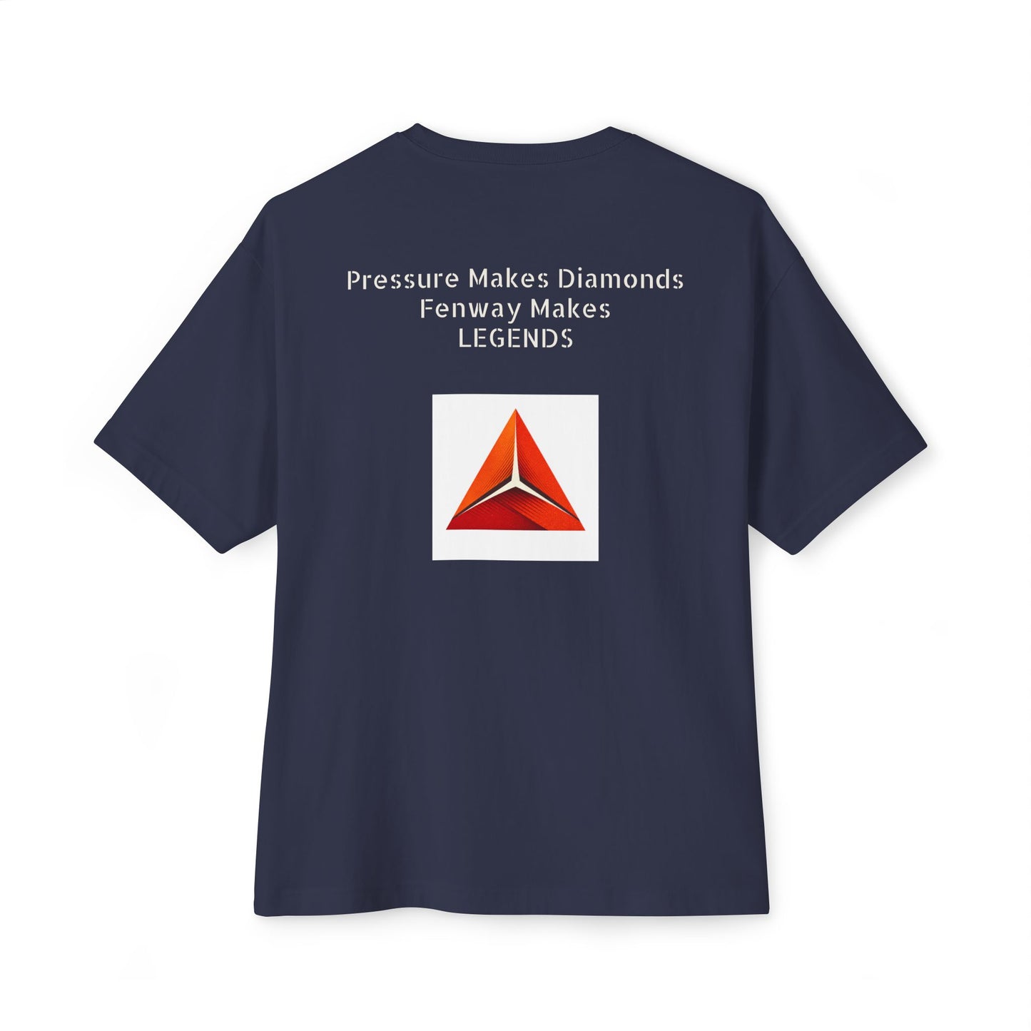 Boxy Tee — 'Pressure Makes Diamonds, Fenway Makes Legends' Minimal Logo T-Shirt