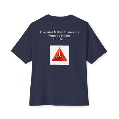 Boxy Tee — 'Pressure Makes Diamonds, Fenway Makes Legends' Minimal Logo T-Shirt