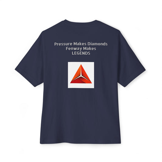 Boxy Tee — 'Pressure Makes Diamonds, Fenway Makes Legends' Minimal Logo T-Shirt
