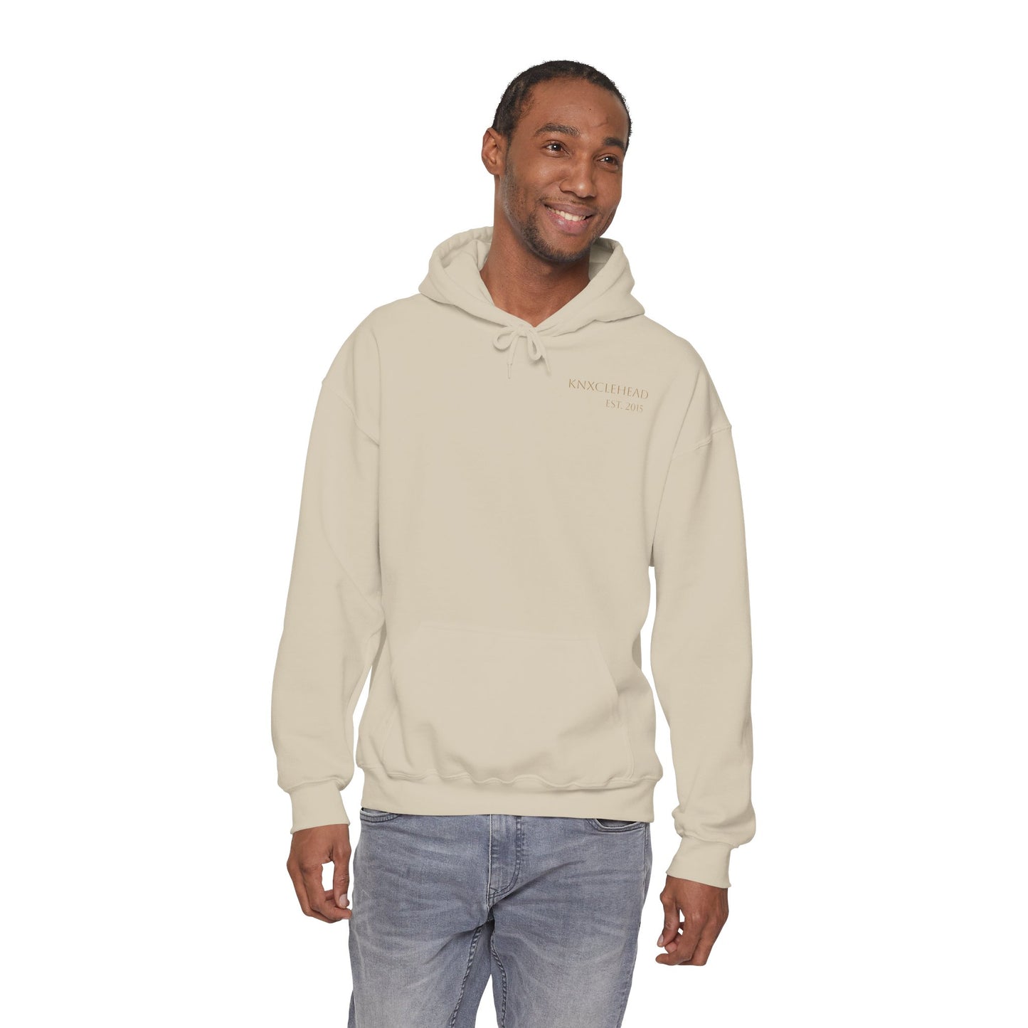 Hoodie — Minimal 'KNXCLEHEAD' Lightweight White Pullover