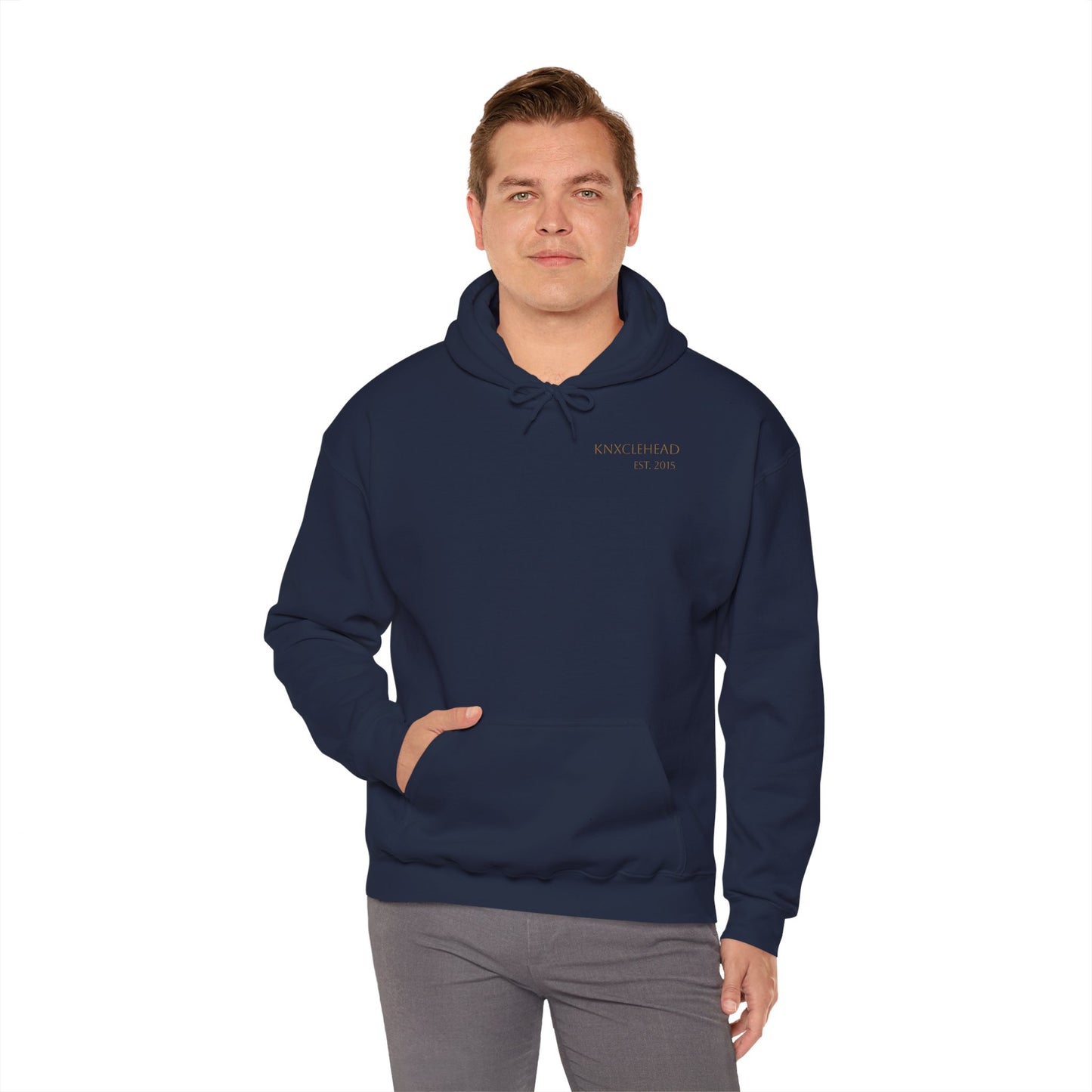 Hoodie — Minimal 'KNXCLEHEAD' Lightweight White Pullover