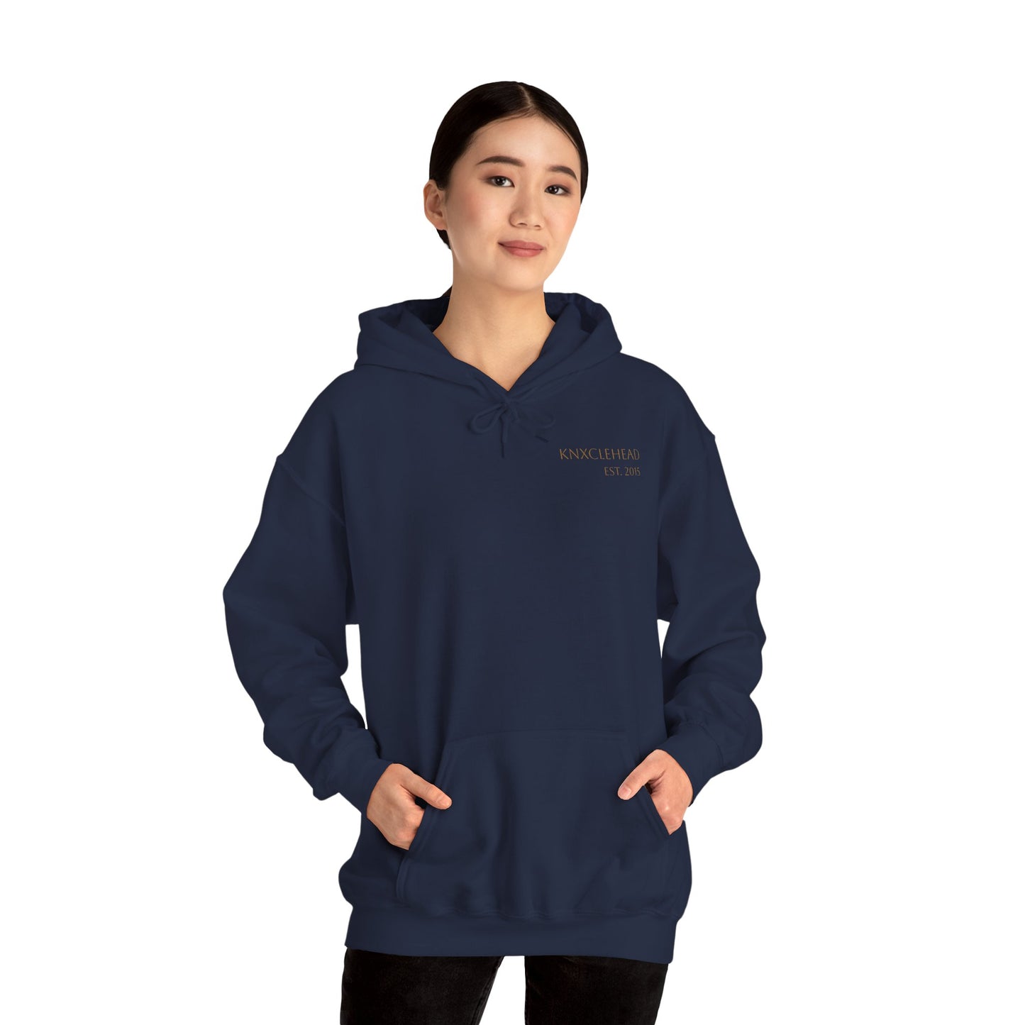 Hoodie — Minimal 'KNXCLEHEAD' Lightweight White Pullover
