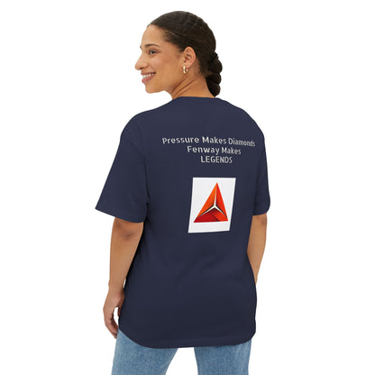 Boxy Tee — 'Pressure Makes Diamonds, Fenway Makes Legends' Minimal Logo T-Shirt