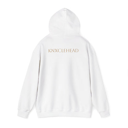 Hoodie — Minimal 'KNXCLEHEAD' Lightweight White Pullover