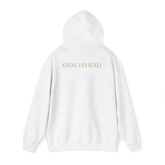 Hoodie — Minimal 'KNXCLEHEAD' Lightweight White Pullover