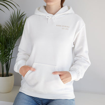 Hoodie — Minimal 'KNXCLEHEAD' Lightweight White Pullover