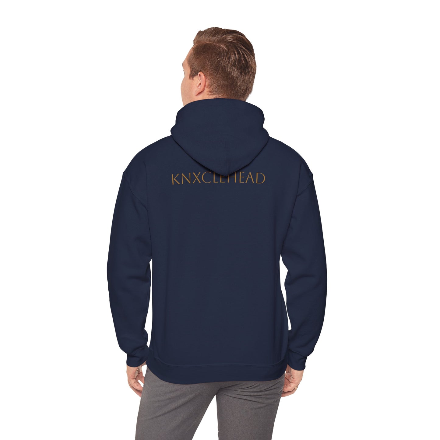Hoodie — Minimal 'KNXCLEHEAD' Lightweight White Pullover