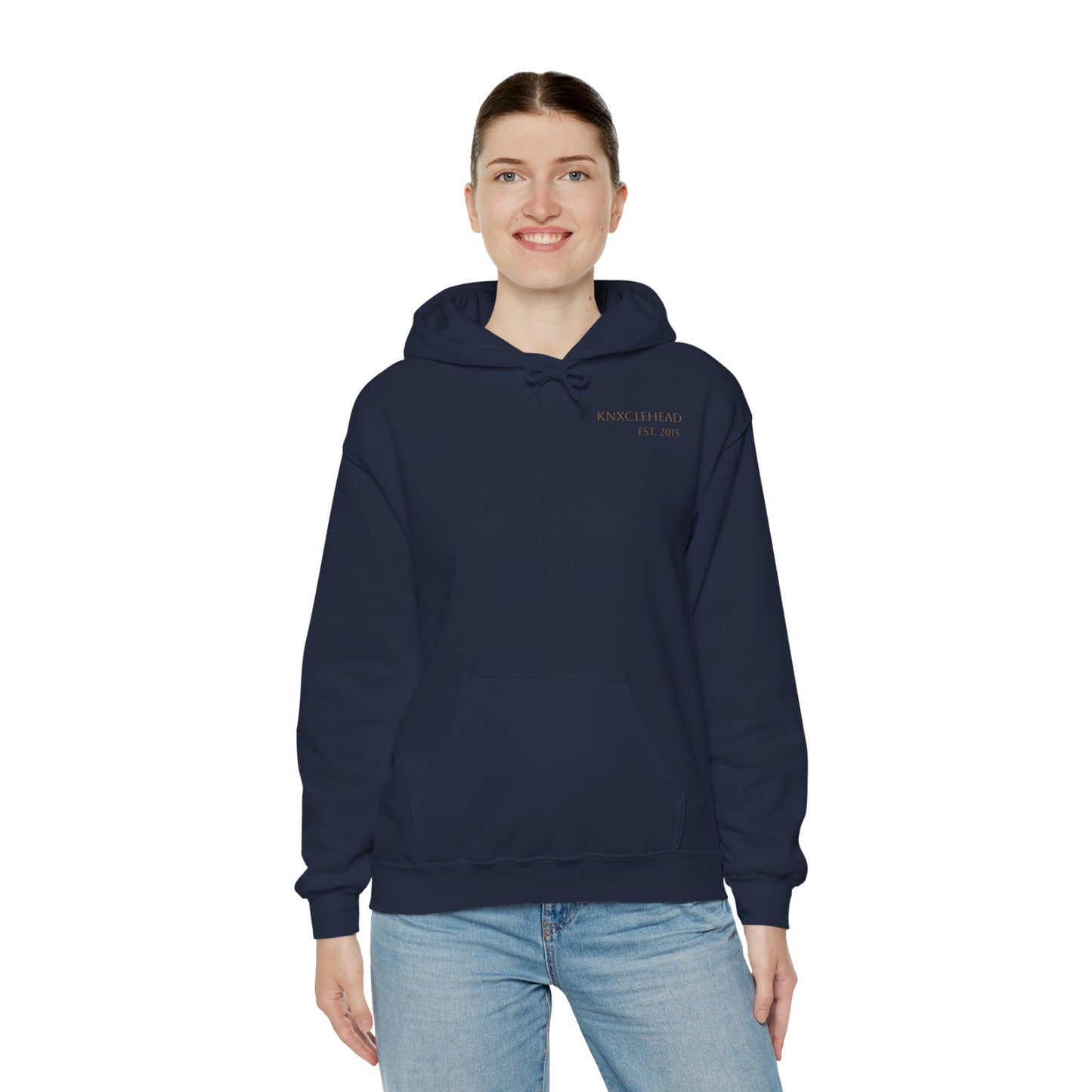 Hoodie — Minimal 'KNXCLEHEAD' Lightweight White Pullover