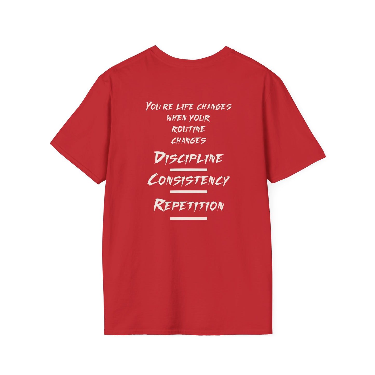 Motivational Routine T-Shirt — "Discipline Consistency Repetition"