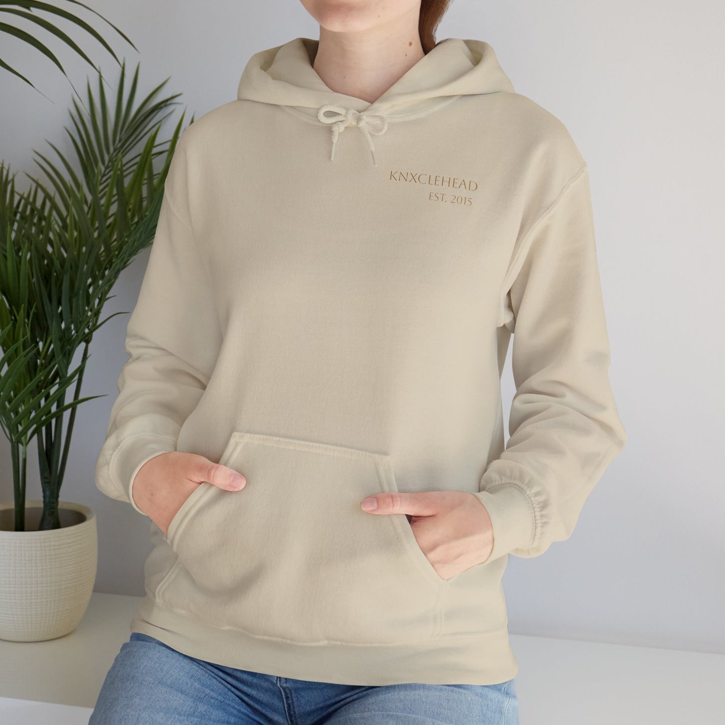 Hoodie — Minimal 'KNXCLEHEAD' Lightweight White Pullover