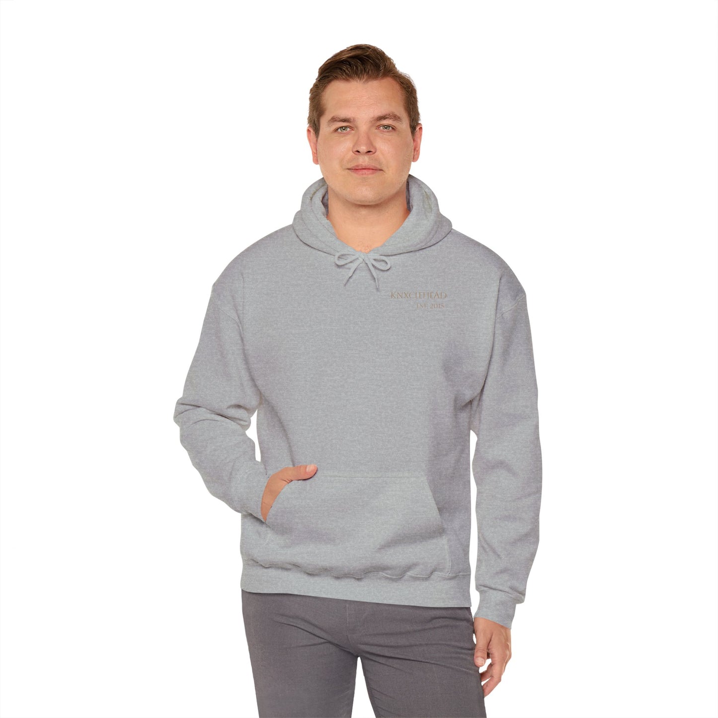 Hoodie — Minimal 'KNXCLEHEAD' Lightweight White Pullover