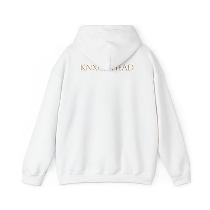 Hoodie — Minimal 'KNXCLEHEAD' Lightweight White Pullover