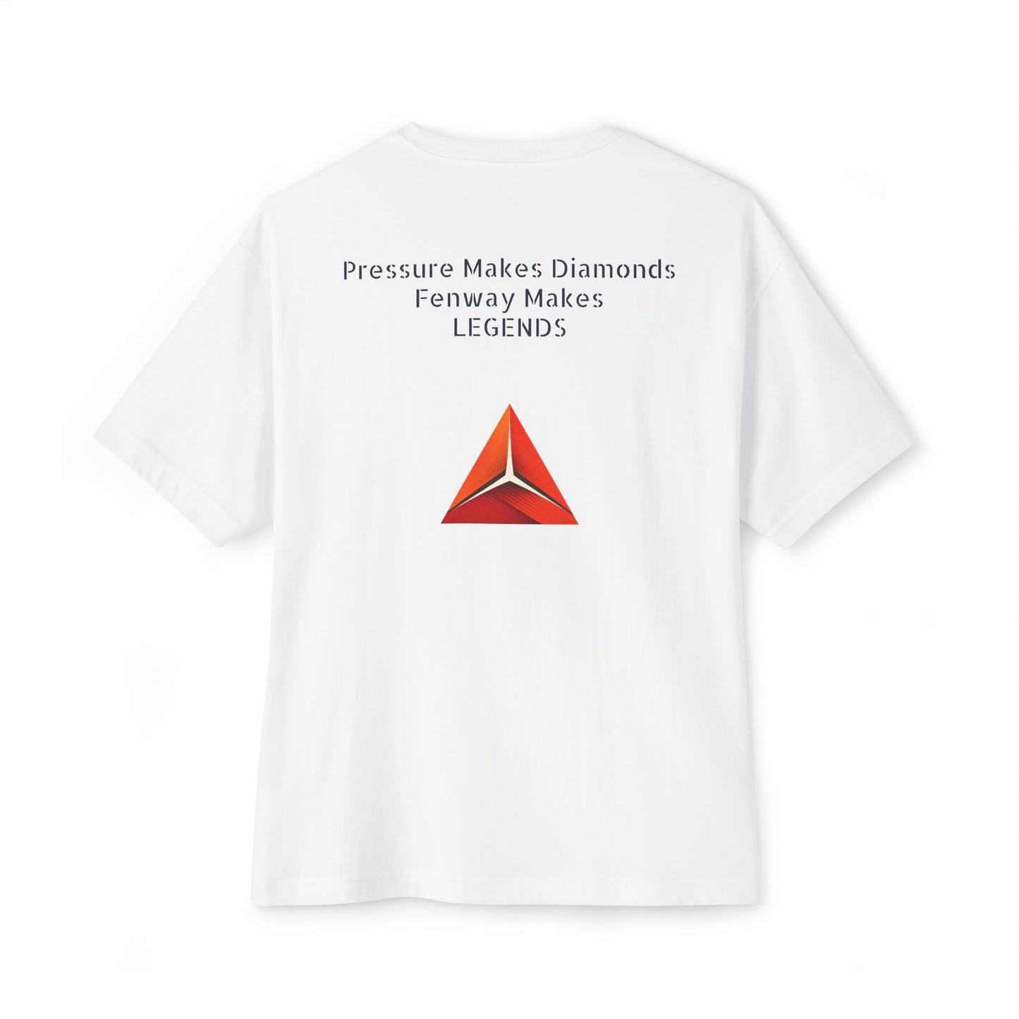 Boxy Tee — 'Pressure Makes Diamonds, Fenway Makes Legends' Minimal Logo T-Shirt