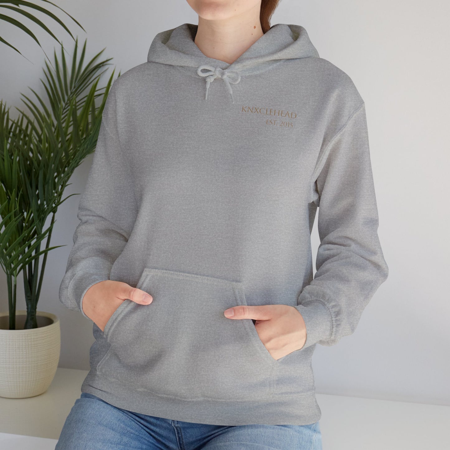 Hoodie — Minimal 'KNXCLEHEAD' Lightweight White Pullover