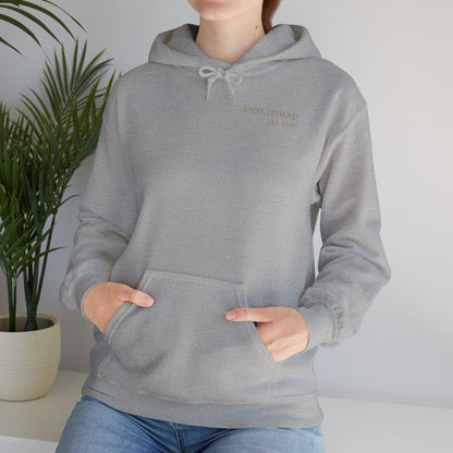 Hoodie — Minimal 'KNXCLEHEAD' Lightweight White Pullover