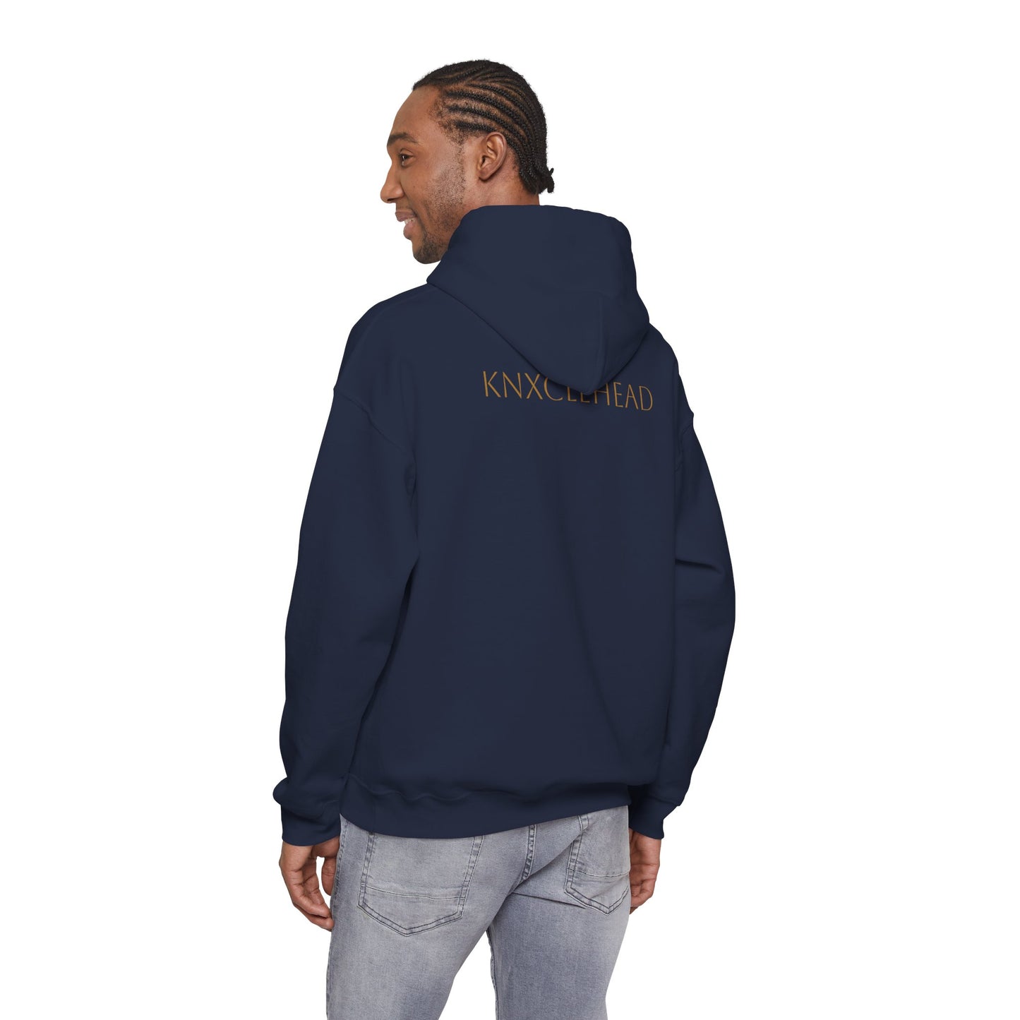 Hoodie — Minimal 'KNXCLEHEAD' Lightweight White Pullover