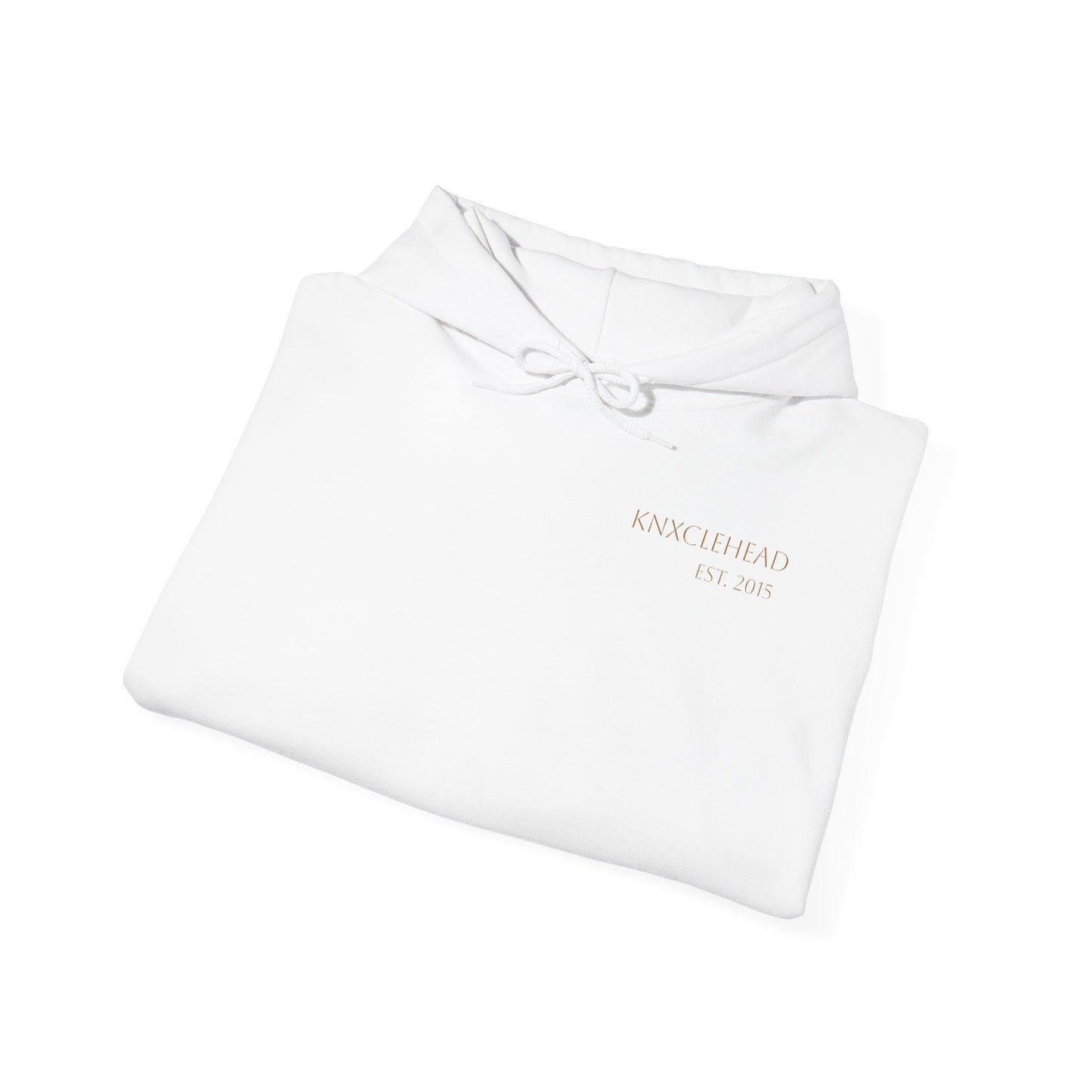 Hoodie — Minimal 'KNXCLEHEAD' Lightweight White Pullover
