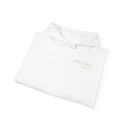 Hoodie — Minimal 'KNXCLEHEAD' Lightweight White Pullover