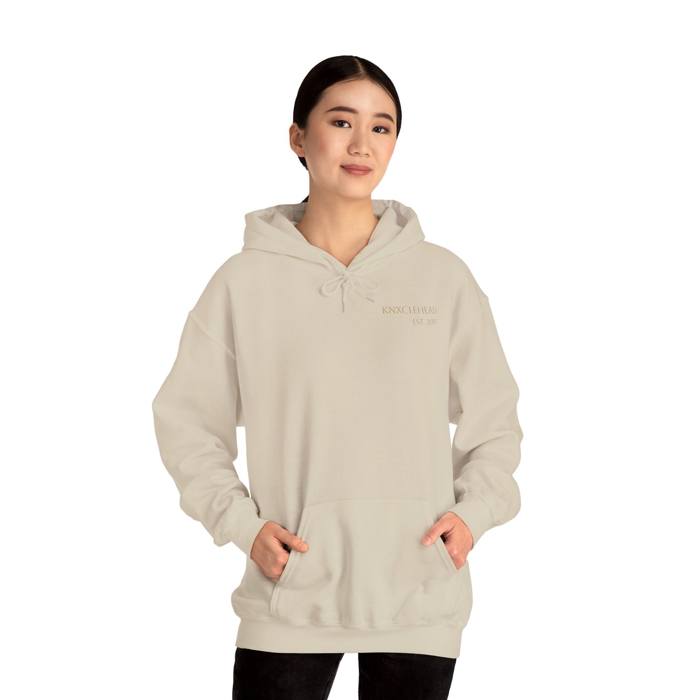 Hoodie — Minimal 'KNXCLEHEAD' Lightweight White Pullover
