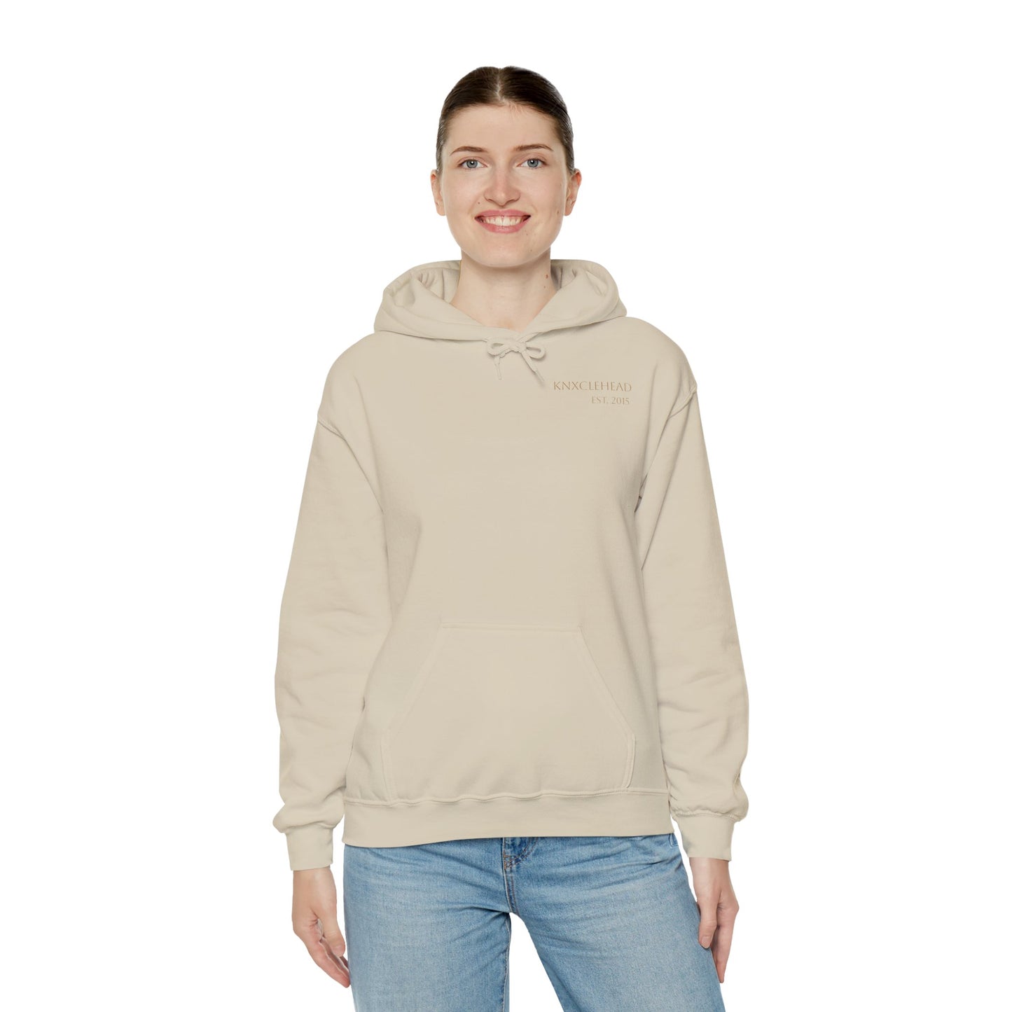 Hoodie — Minimal 'KNXCLEHEAD' Lightweight White Pullover