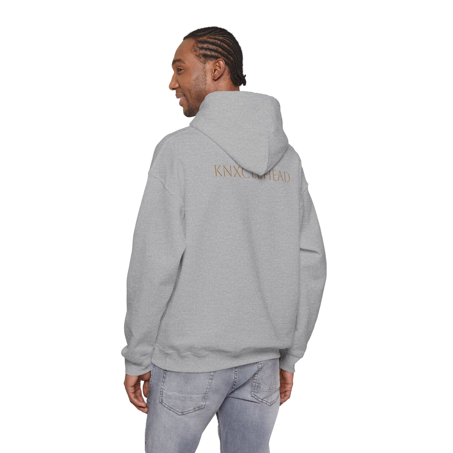 Hoodie — Minimal 'KNXCLEHEAD' Lightweight White Pullover