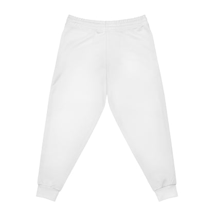 Athletic Joggers — White Side Script Logo Sweatpants